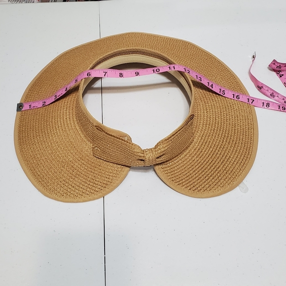 Loft Outlet Bow Straw Beach Tan Visor - Picture 6 of 6